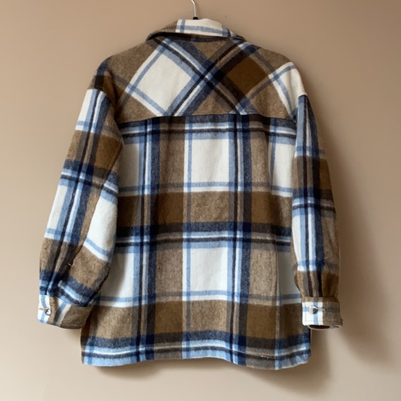 NWT Zara Button Front Plaid Shacket - Picture 3 of 6